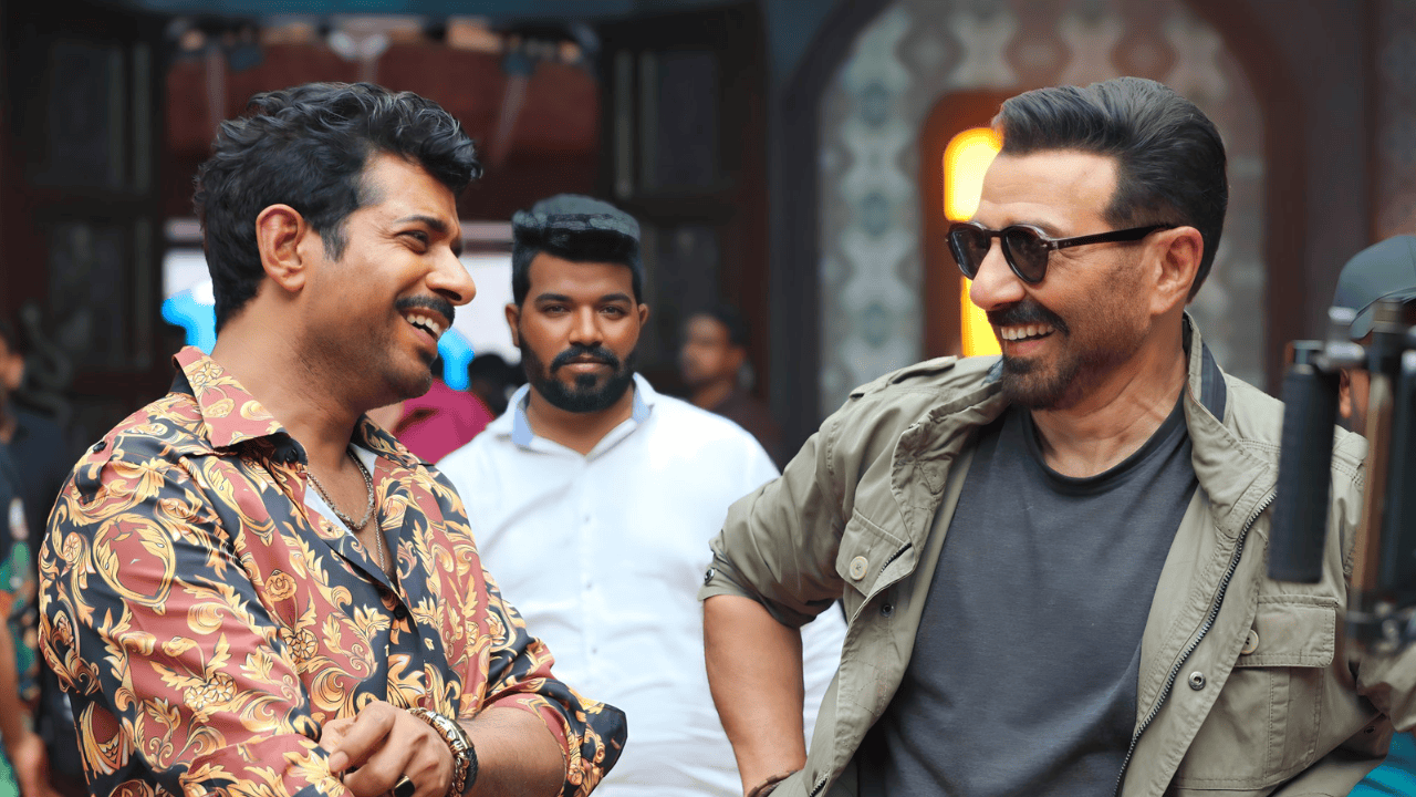 Viineet Kumar post bts moment with Sunny Deol on sets of jaat