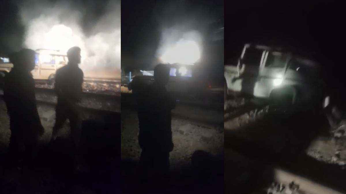 पटरी पर फंसी बोलेरो कार की बुंदेलखंड ट्रेन से टक्कर, MP के निवाड़ी से वीडियो वायरल
