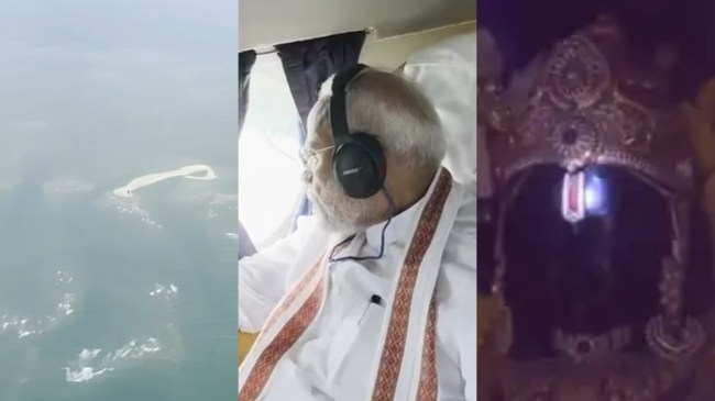 PM Modi Ram Setu and Sun Tilak spiritual moment
