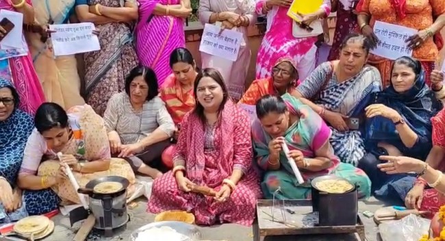 Protest Against Gas Cylinder Price Hike