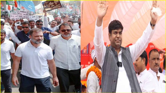 Rahul Gandhi and Mukesh Sahani