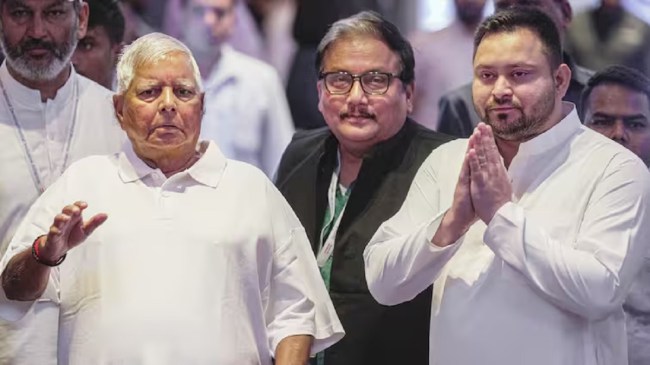 RJD supremo Lalu Yadav and Tejashwi Yadav