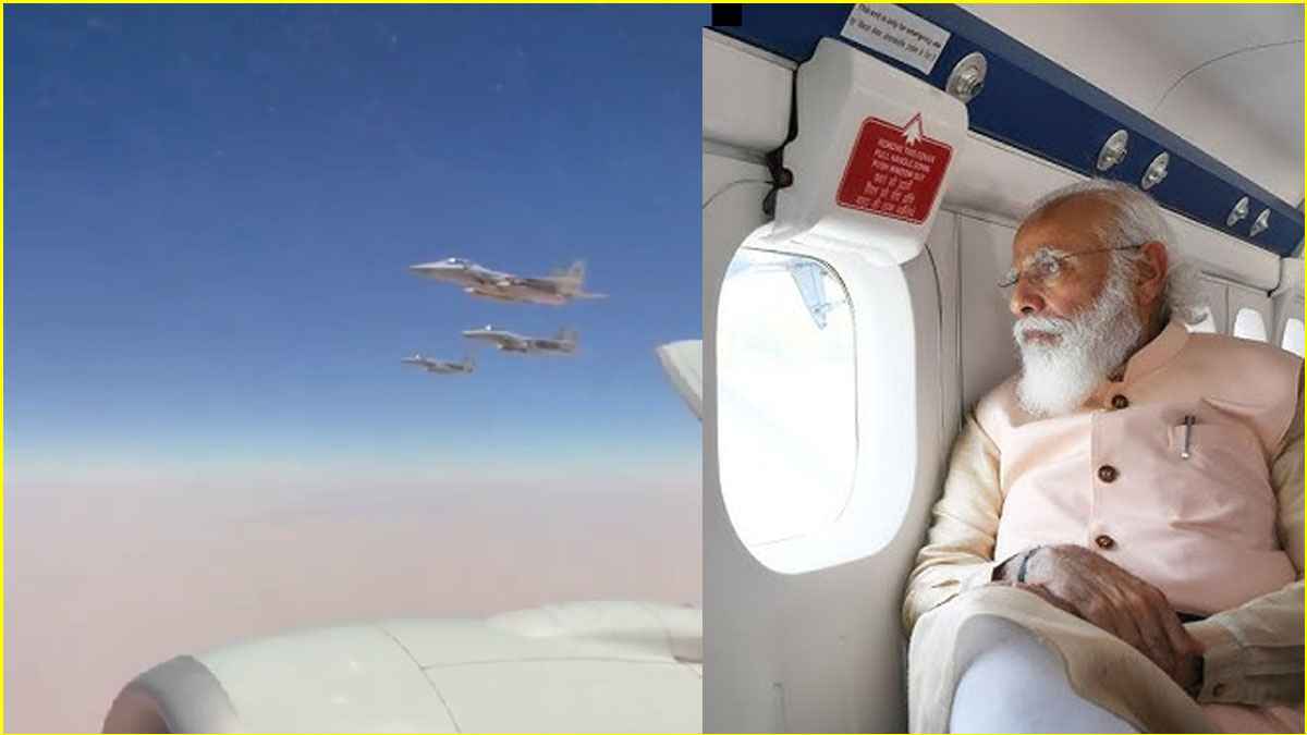 पीएम मोदी के जहाज को लड़ाकू विमानों ने घेरा, सऊदी हवाई क्षेत्र में पहुंचते ही आसमान में ऐसे हुई अगवानी