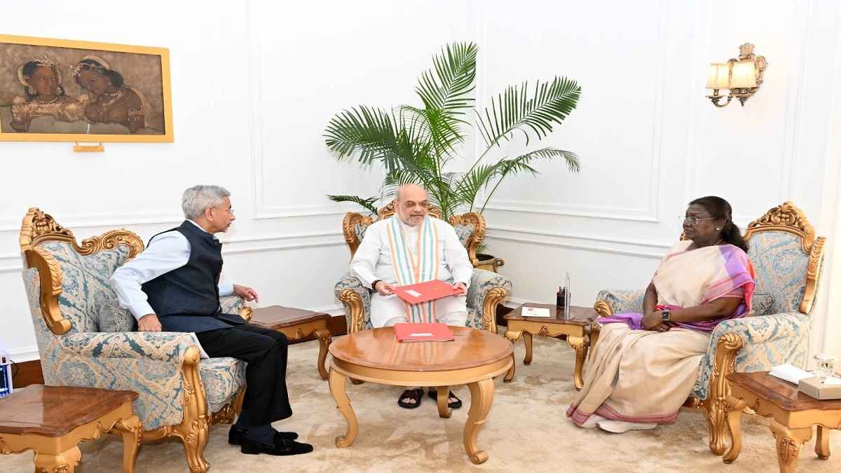 amit shah-Jaishankar-President Droupadi Murmu