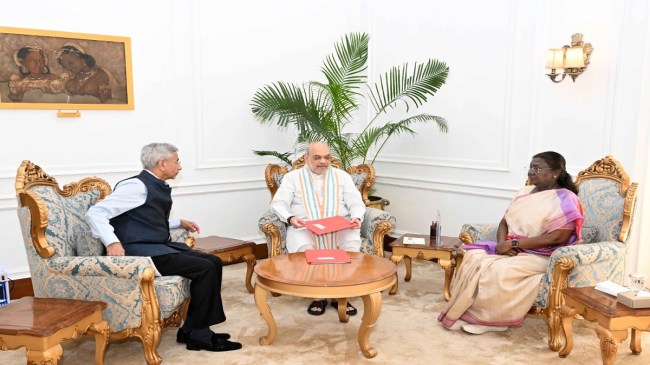 amit shah-Jaishankar-President Droupadi Murmu