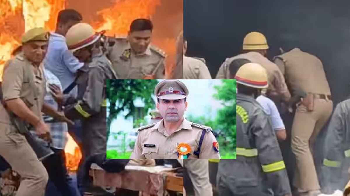 संभल के चर्चित सीओ अनुज चौधरी बाल-बाल बचे, आग बुझाते समय हुआ हादसा