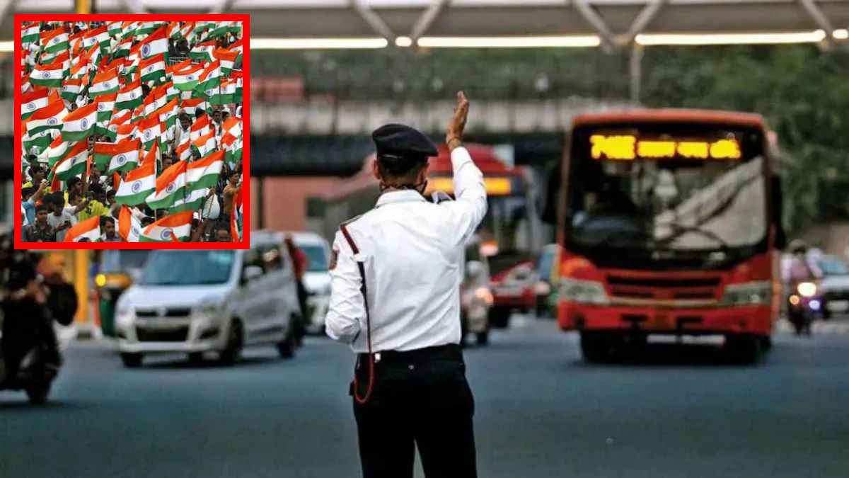 Delhi Traffic Police traffic plan for Tiranga Yatra