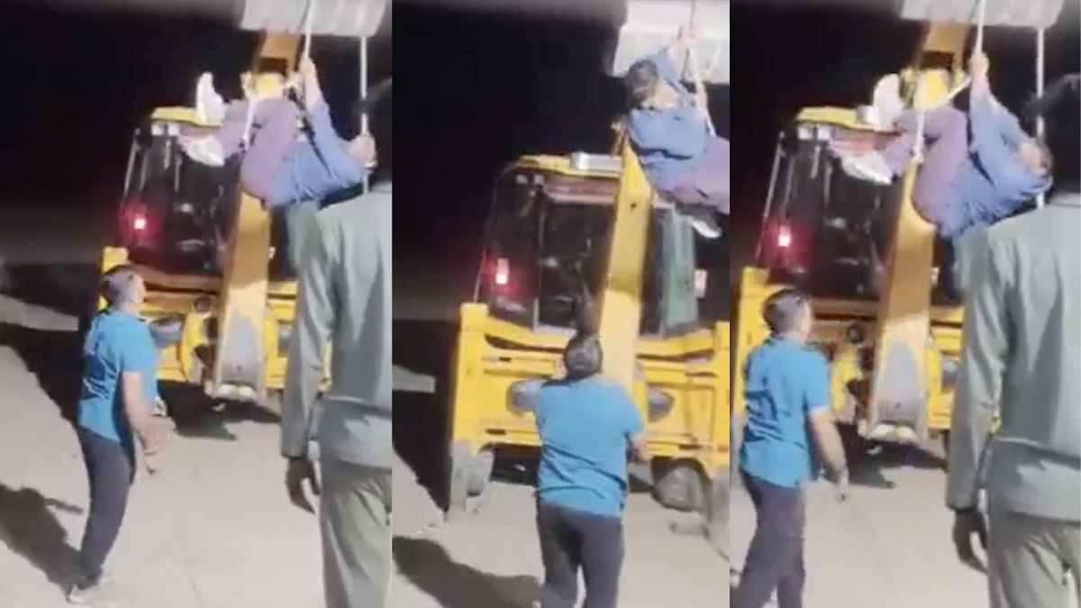 जेसीबी से उल्टा लटकाकर शख्स की पिटाई, राजस्थान में माफिया की गुंडागर्दी का वीडियो वायरल, कांग्रेस ने उठाए सवाल
