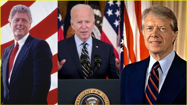 Former US presidents Joe Biden, Jimmy Carter and Bill Clinton