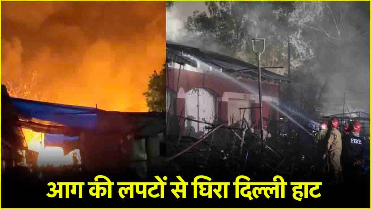आग की लपटों से जल रही दुकानें... हर तरफ धुंआ ही धुंआ, दिल्ली हाट में लगी आग का भयानक वीडियो आया सामने