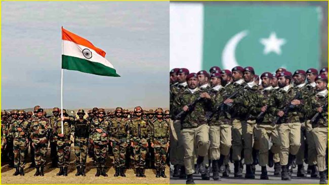 Pakistan Army and Indian Army firing