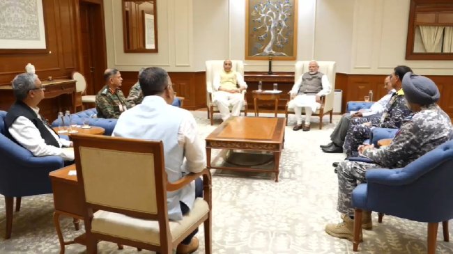 PM chairs a high level meeting at his residence