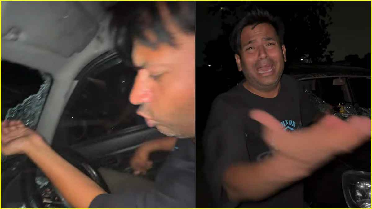 Puneet Superstar की चलती गाड़ी पर हमला, हाथ में घुसा कांच; रोते हुए यूट्यूबर का वीडियो वायरल
