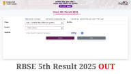 RBSE Class 5th Result 2025 LIVE Update