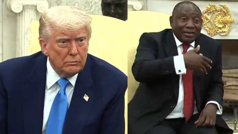 South Africa President Cyril Ramaphosa and Donald trump