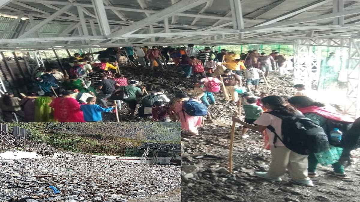 तेज बारिश से वैष्णो देवी के भवन बैटरी कार मार्ग पर भूस्खलन, रास्ता बंद होने से भक्तों को परेशानी