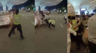 Mumbai airport video, drivers guards fight cctv footage, Mumbai airport parking video, mumbai news, maharashtra news