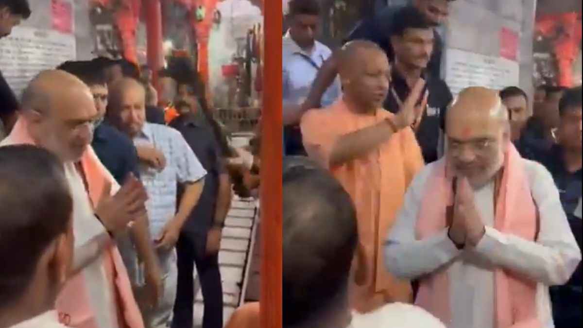 काल भैरव मंदिर में पुजारी ने उतारी ने अमित शाह की नजर, सीएम योगी भी थे मौजूद, देखें वीडियो