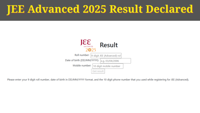JEE Advanced 2025 Result