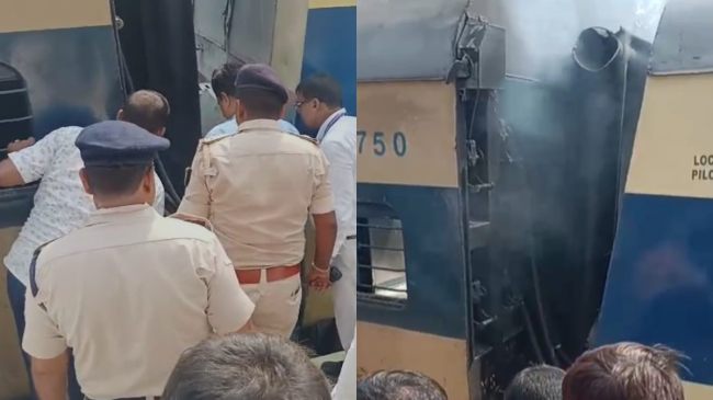 MEMU train fire Jamui railway station