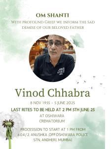 Vinod Chhabra Is No More 