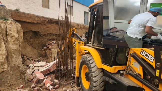 घटनास्थल की फोटो और घायल का उपचार करते डॉक्टर Greater Noida News, Noida Police, Noida News, Latest News, ग्रेटर नोएडा खबर, नोएडा पुलिस, ताजा खबर