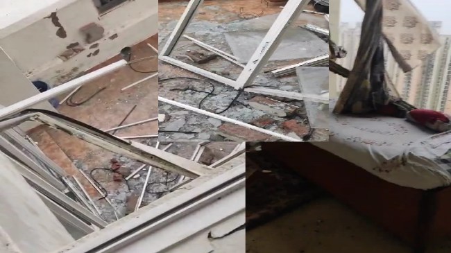 Noida News, jp aman society, heavy storm, नोएडा न्यूज, जेपी अमन सोसाइटी, आंधी-तूफान