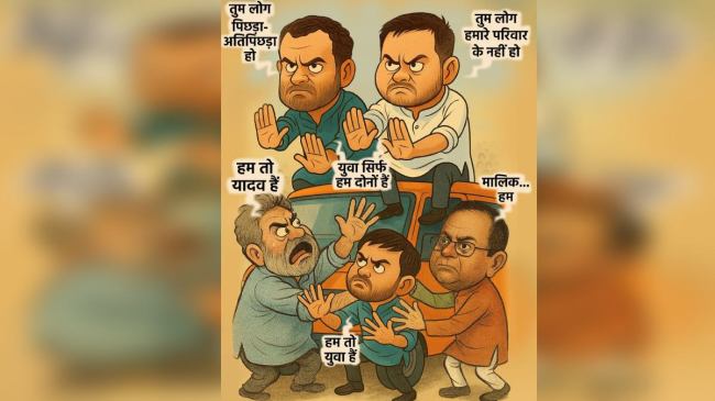 BJP cartoon on Mahagathbandhan