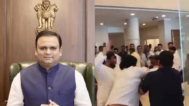 BJP vs NCP fight in Vidhan Bhavan