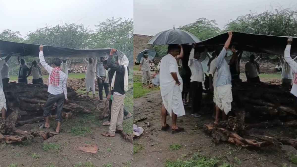 Rajasthan: बारिश में तिरपाल लगा किया अंतिम संस्कार, जिंदगी की जंग हारने के बाद सिस्टम से हारी महिला
