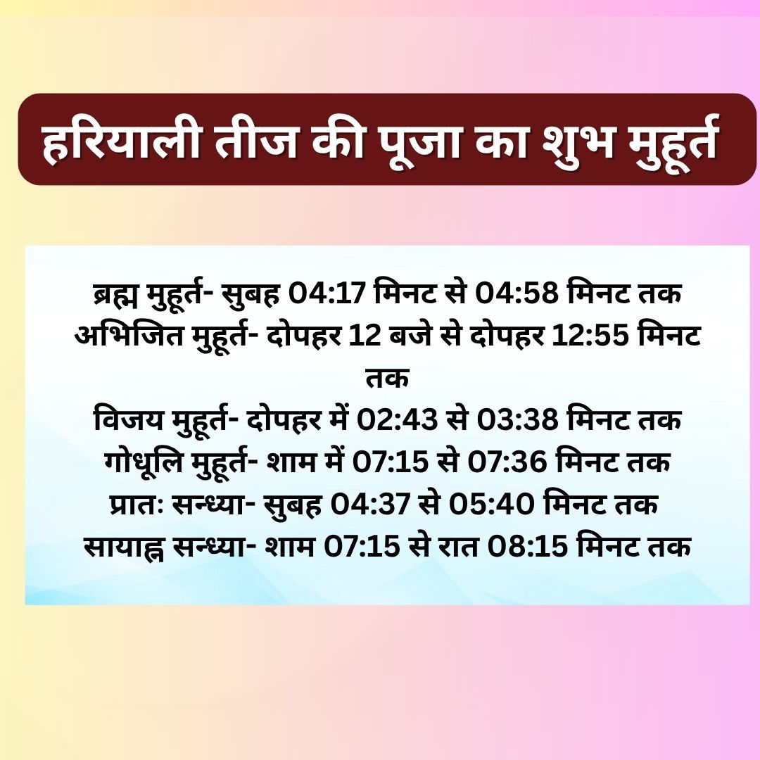 Hariyali Teej Puja