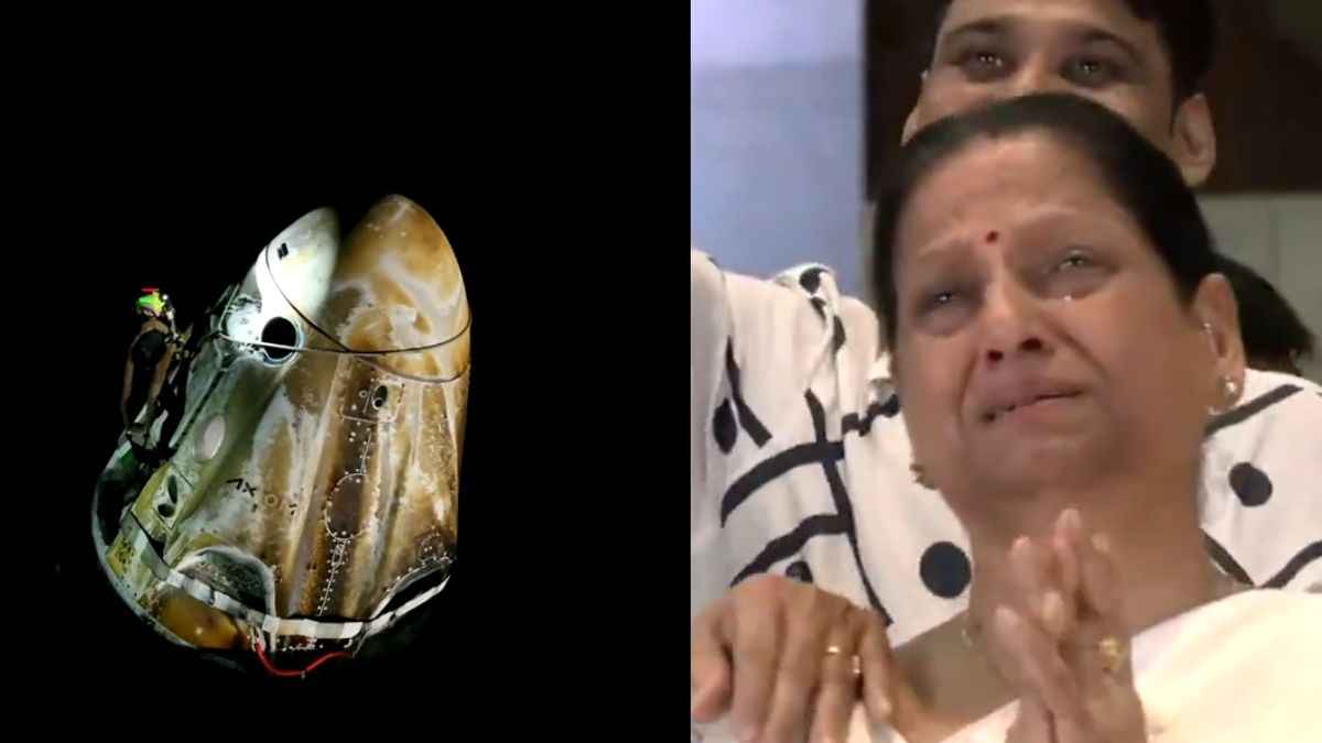 शुभांशु शुक्ला के धरती पर पहुंचते ही खुशी से रो पड़ीं मां, केक काटकर मनाया जश्न
