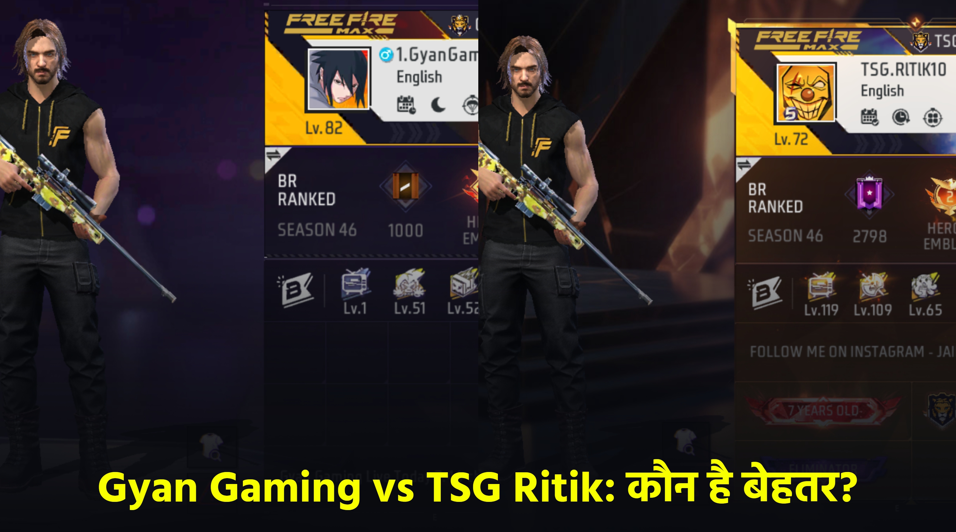 Gyan Gaming और TSG Ritik में कौन बेहतर? Free Fire MAX के आंकड़े करते ...