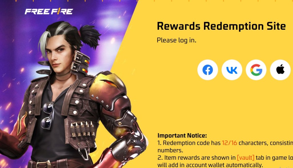 Free Fire MAX, Redeem Code