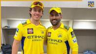 Dewald Brevis and MS Dhoni