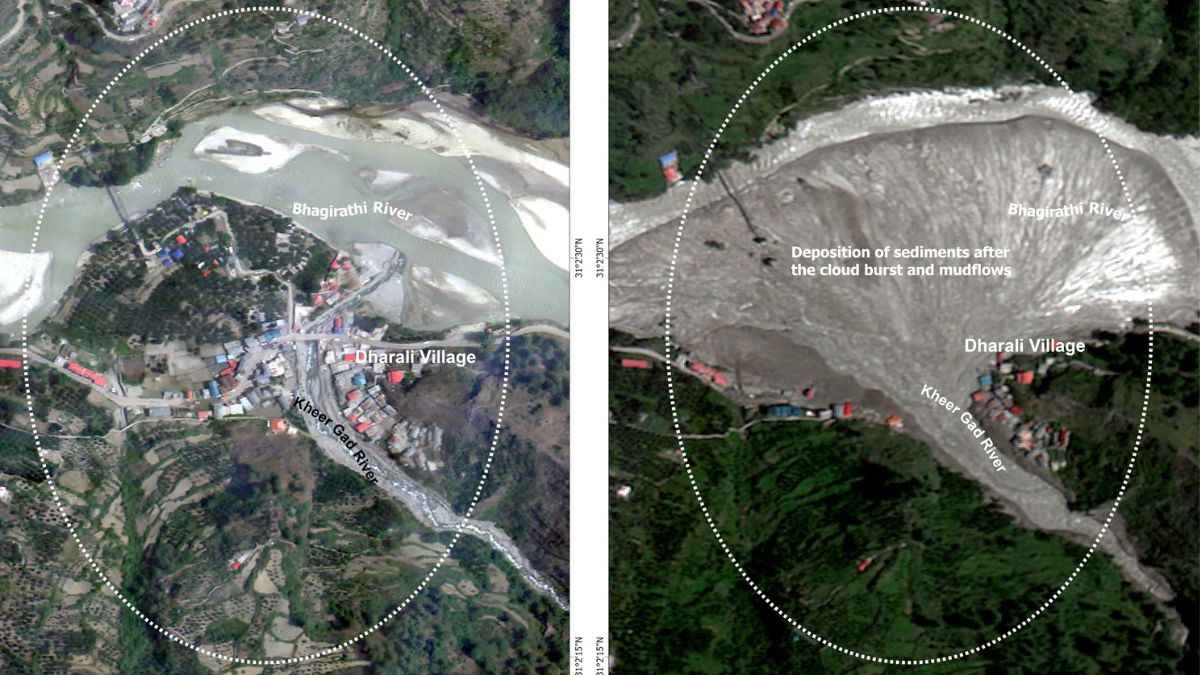 सेटेलाइट तस्वीरों में दिखी धराली में मची तबाही, बदल गया नक्शा, ISRO ने जारी किया फोटो