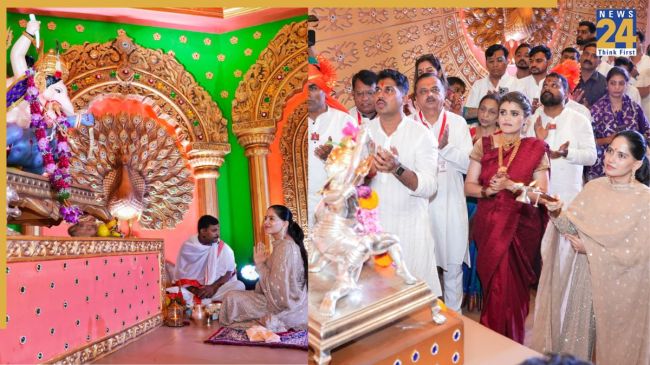 Maharashtra, Pune, Ganesh Utsav, Jaya Kishori, Consecration ritual Shrimant Bhausaheb Rangari Ganpati, News 24, महाराष्ट्र, पुणे, गणेश उत्सव, जया किशोरी, अभिषेक अनुष्ठान श्रीमंत भाऊसाहेब रंगारी गणपति, न्यूज24