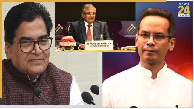 India Alliance Press Conference, Chief Election Commissioner, Congress Leader Gourav gogai, Ramgopal yadav, इंडिया अलायंस प्रेस कॉन्फ्रेंस, मुख्य चुनाव आयुक्त, कांग्रेस नेता गौरव गोगई, रामगोपाल यादव