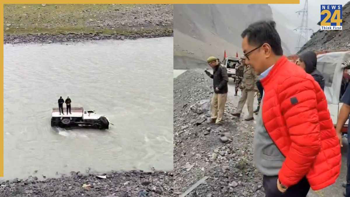 केंद्रीय मंत्री किरेन रिजिजू के सामने नदी में गिरा वाहन, मदद के लिए रुके, बचाई दो की जान