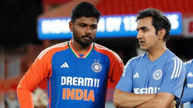 Sanju Samson and Gautam Gambhir Sanju Samson and Gautam Gambhir