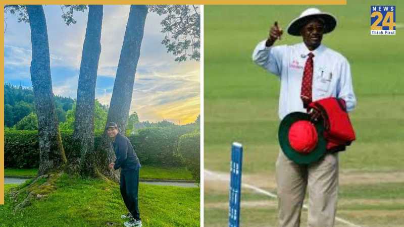 Steve Bucknor and Sachin Tendulkar