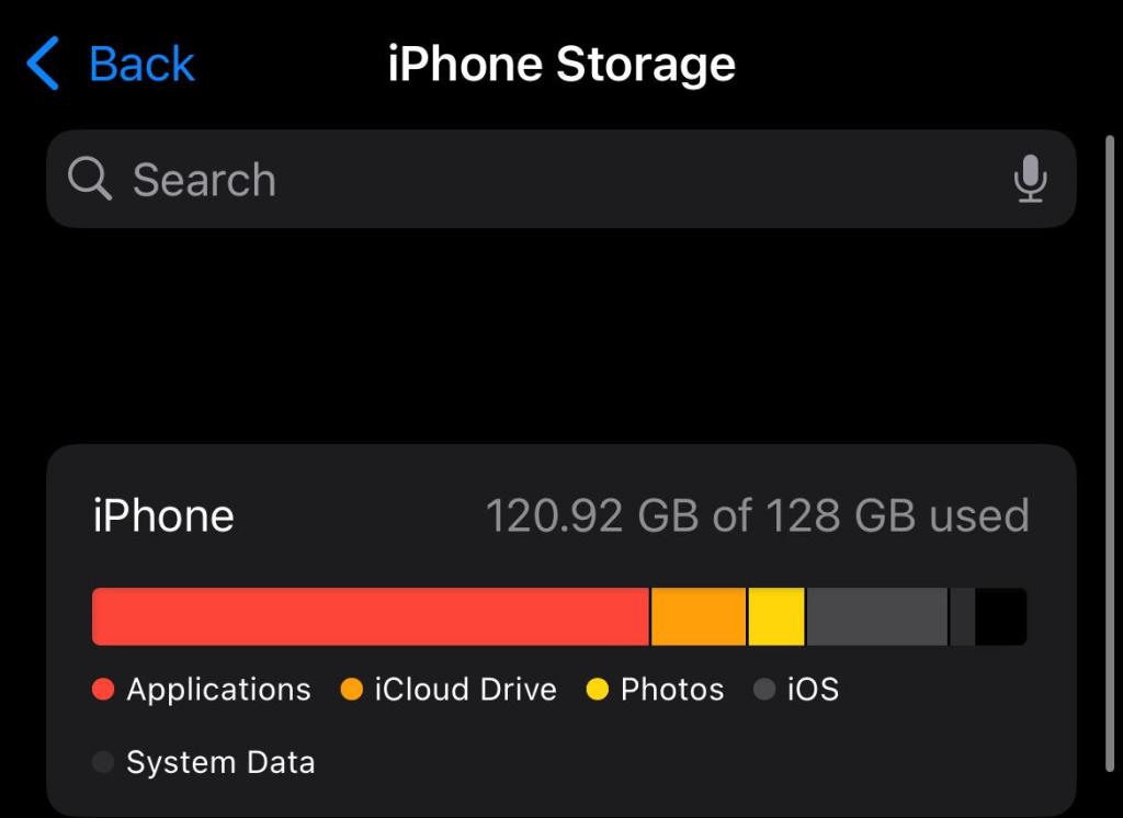 BGMI, Storage