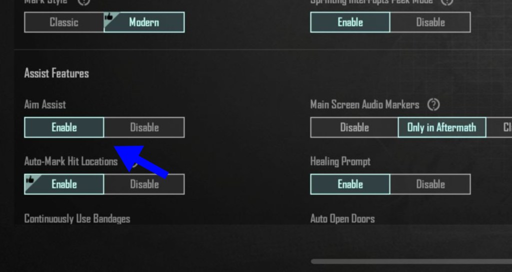 BGMI, Aim Assist