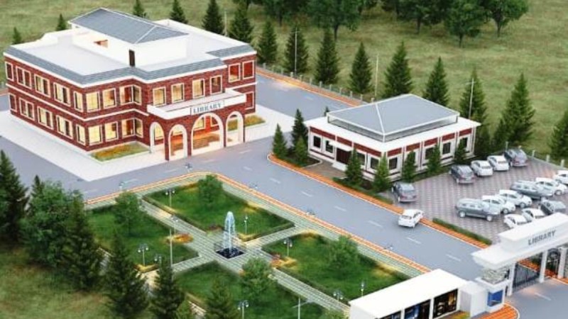 छत्तीसगढ़ में बनने वाले नालंदा परिसर का मॉडल।