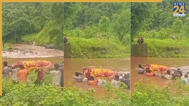 Gujarat News, Gujarat Latest News, Valsad, Dharampur Tehsil, Kauchali Village, Funeral Procession, Last Rites, गुजरात न्यूज, गुजरात लेटेस्ट न्यूज, वलसाड, धरमपुर तहसील, कौचली गांव, शव यात्रा, अंतिम संस्कार