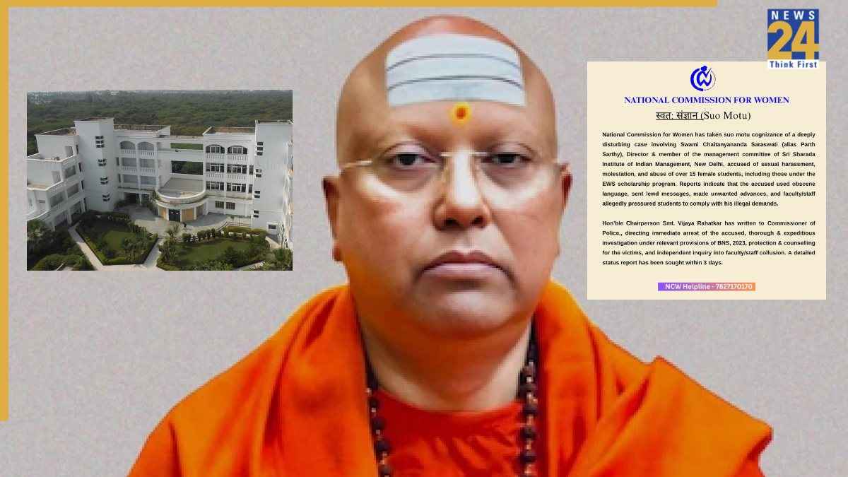 Swami Chaitanyanand Saraswati molestation allegations Delhi college, Police trace swami location to Agra after student harassment FIR,WhatsApp chats reveal swami exploiting students with exam threats,Vasant Kunj North police arrest warrant for swami Chaitanyanand,College wardens involved in covering up swami sexual harassment case,32 students accuse swami of foreign trip lures and room invitations,Delhi Sharda Institute management swami scandal August 2025,Lookout notice issued for swami changing locations post FIR,Student mind-washing by wardens in swami Chaitanyanand abuse probe,Economic weaker section students file molestation complaint against swami