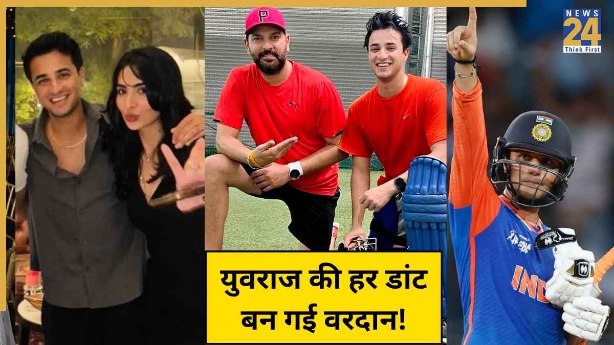 Yuvraj Singh with Abhishek Sharma