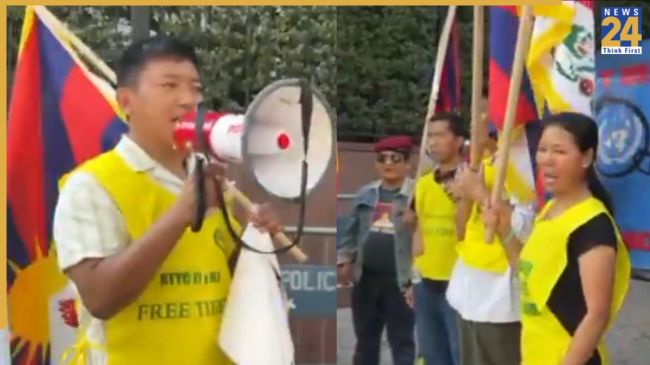 Tibetan activists protest against China