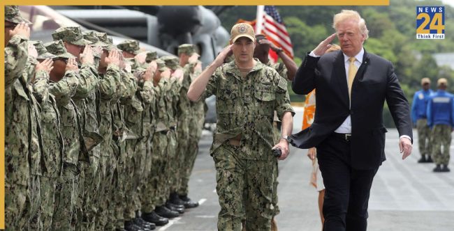 अमेरिकी राष्ट्रपति ट्रंप और सेना