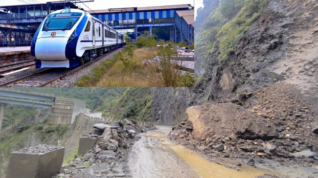Jammu and Kashmir News, Jammu and Kashmir, Jammu and Kashmir Tala Khabar, Jammu-Srinagar Highway, Vande Bharat Train, Landslide, जम्मू-कश्मीर न्यूज, जम्मू-कश्मीर, जम्मू-कश्मीर ताला खबर, जम्मू-श्रीनगर हाईवे, वंदे भारत ट्रेन, भूस्खलन